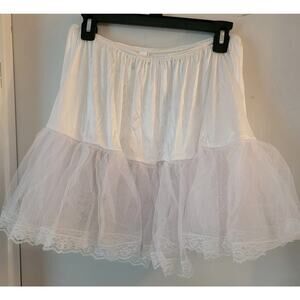 Charades Womans One Size Petticoat Silk Sheer Slip Skirt